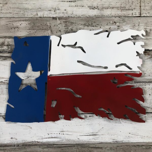 Tattered Texas Flag Sign - Countryside Cuts Metalworks